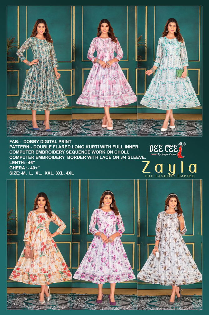 Zayla By Deecee Dobby Digital Printed Kurti Wholesale Shop In Surat
